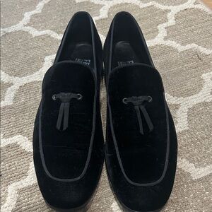 Salvatore Ferragamo Elegant Black Velvet Tuxedo Loafers worn once!!!